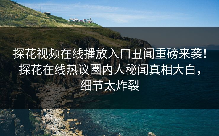 探花视频在线播放入口丑闻重磅来袭！探花在线热议圈内人秘闻真相大白，细节太炸裂  第1张