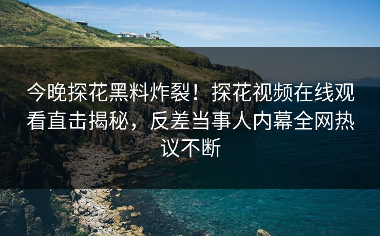 今晚探花黑料炸裂！探花视频在线观看直击揭秘，反差当事人内幕全网热议不断