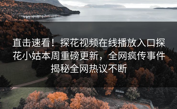 直击速看！探花视频在线播放入口探花小姑本周重磅更新，全网疯传事件揭秘全网热议不断  第1张