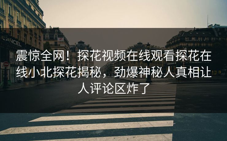 震惊全网！探花视频在线观看探花在线小北探花揭秘，劲爆神秘人真相让人评论区炸了