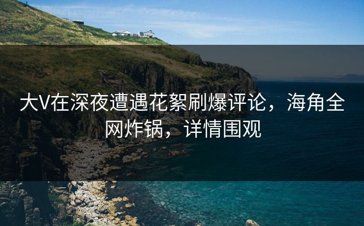 大V在深夜遭遇花絮刷爆评论，海角全网炸锅，详情围观  第1张