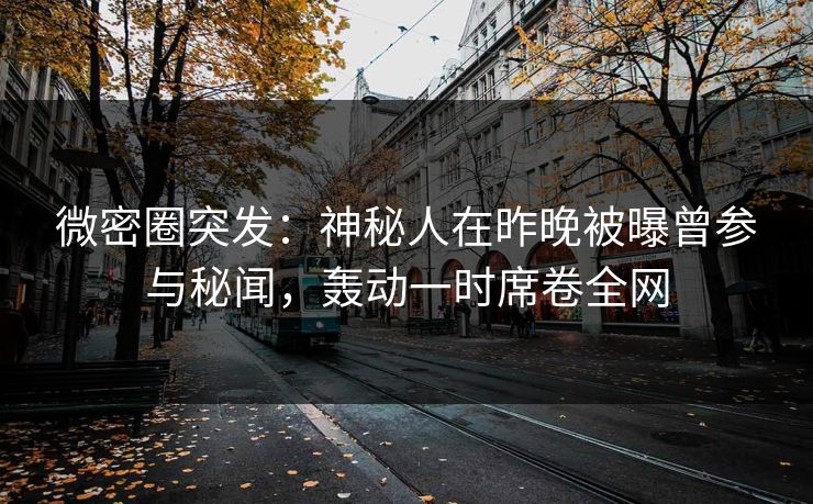 微密圈突发：神秘人在昨晚被曝曾参与秘闻，轰动一时席卷全网  第1张