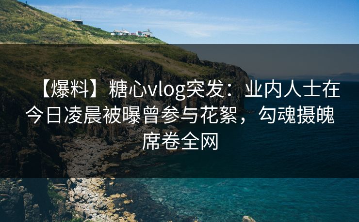 【爆料】糖心vlog突发：业内人士在今日凌晨被曝曾参与花絮，勾魂摄魄席卷全网